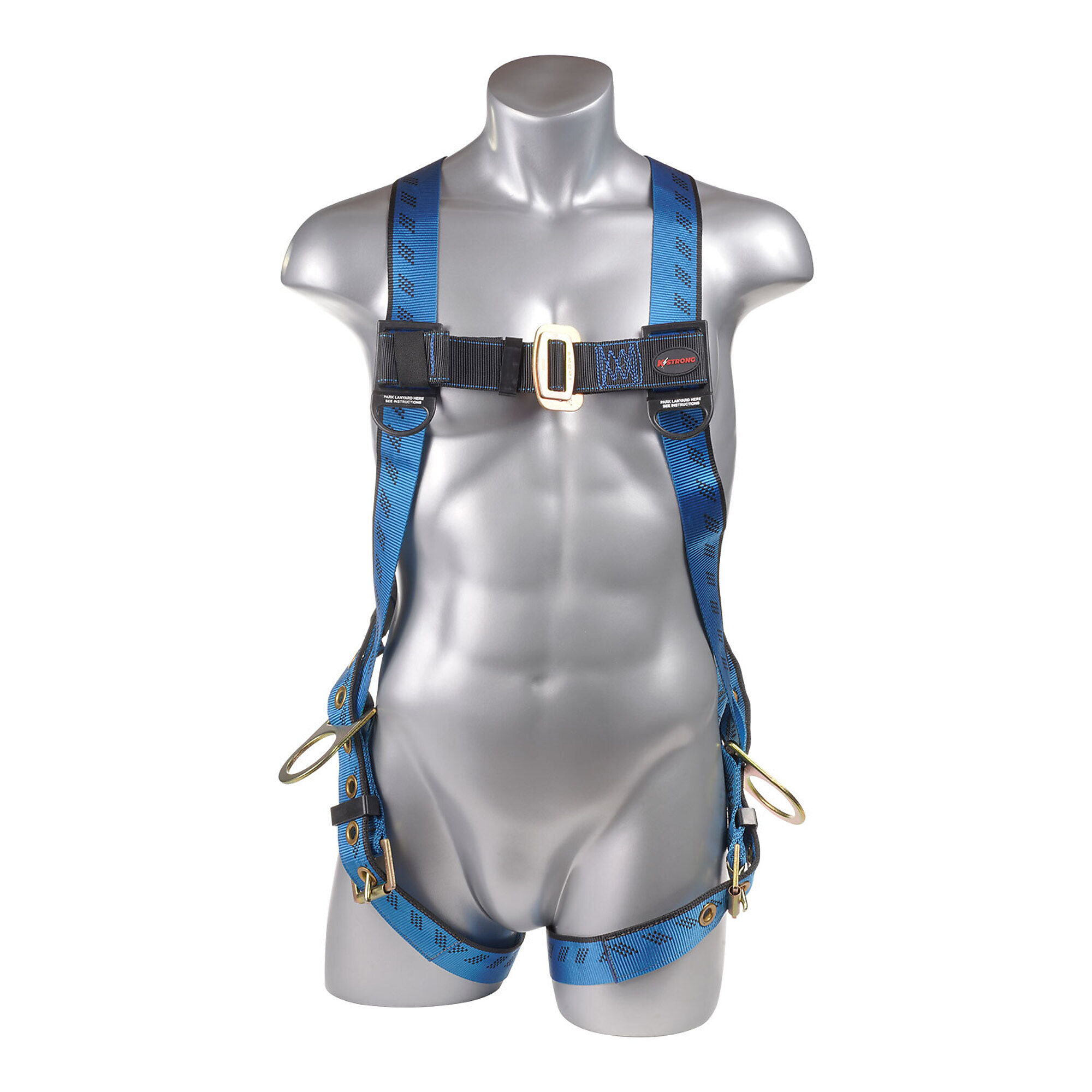 KStrong Kapture Essential 3-Point Full Body Harness — Dorsal and Side D-Rings, Tongue Buckle Legs, S-L, Model# UFH10131G-S-L